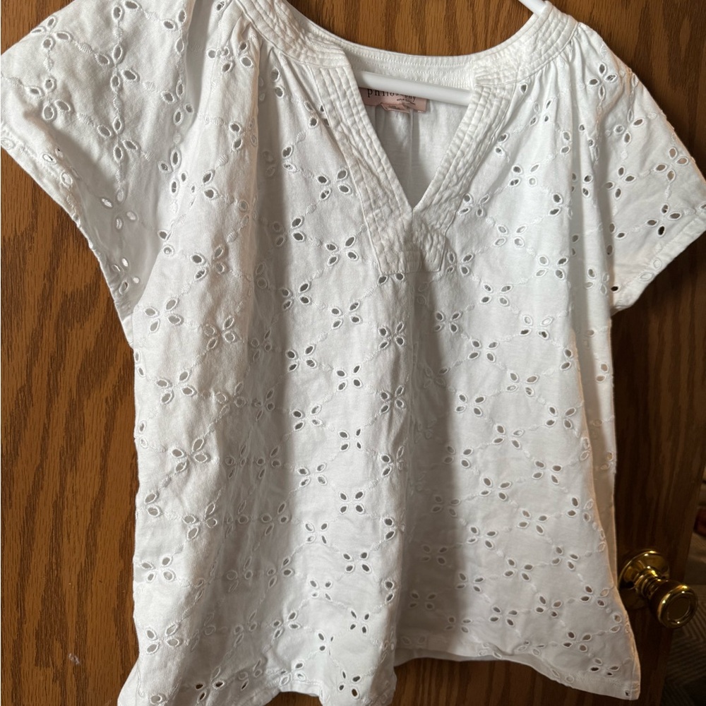 White Eyelet Women's Top
